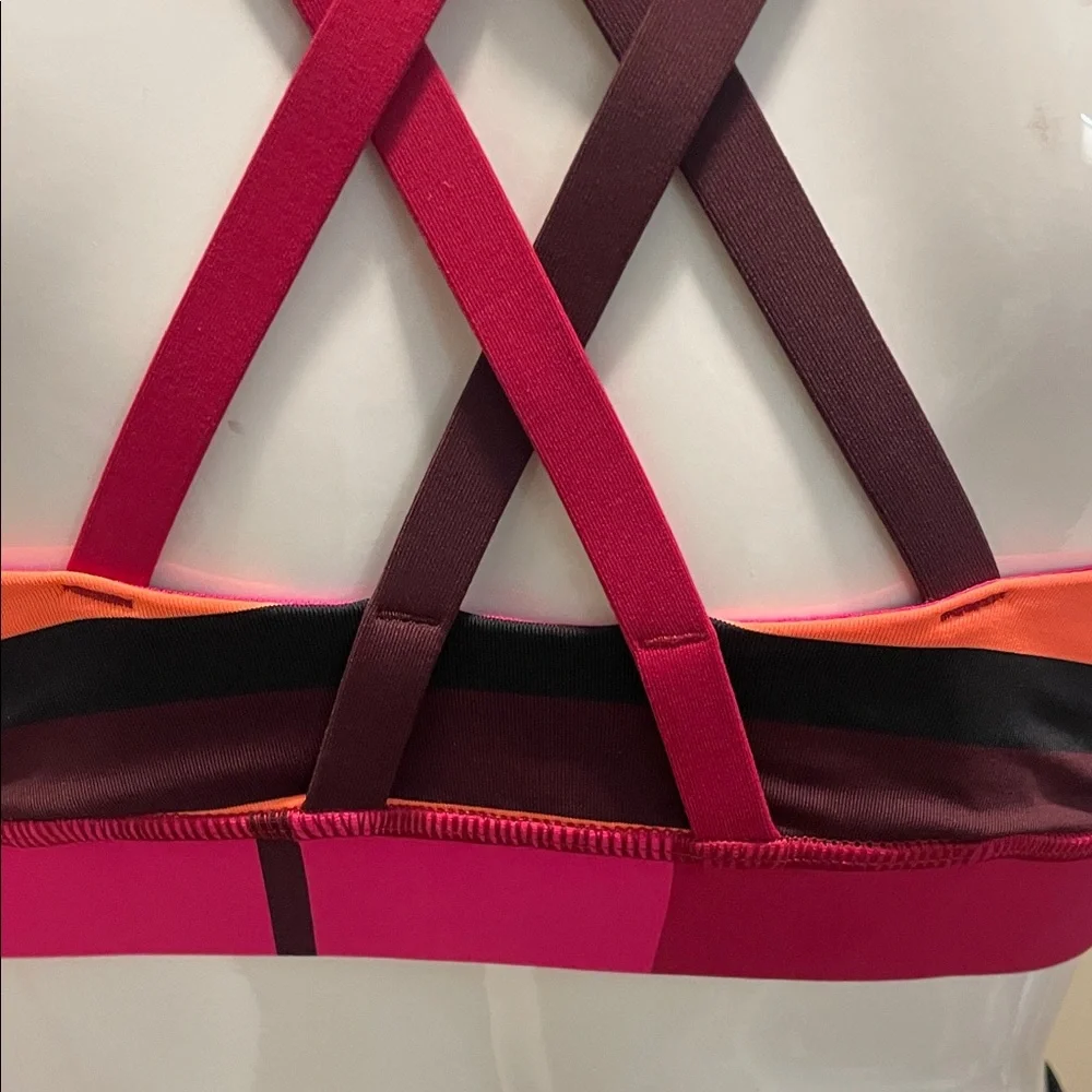 lululemon athletica Pink & Orange Striped Sports Bra
